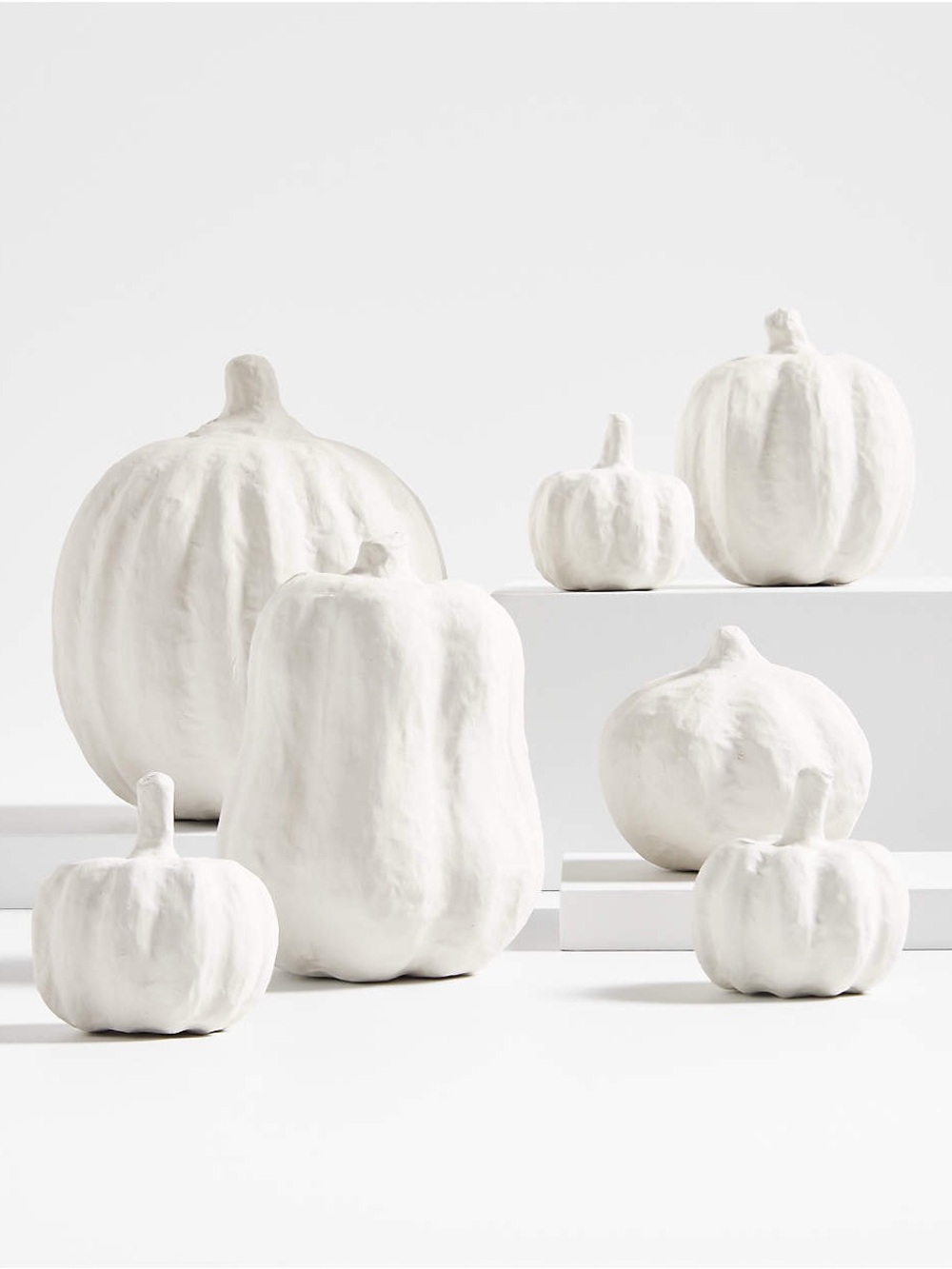 Crate&Barrel Paper Mache Pumpkin Set